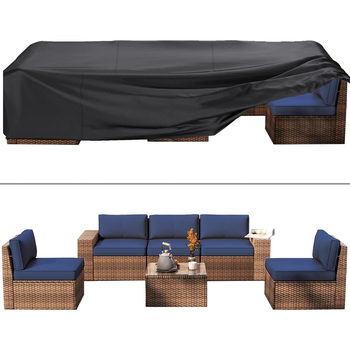 10-Piece Wicker Sectional Sofa Set