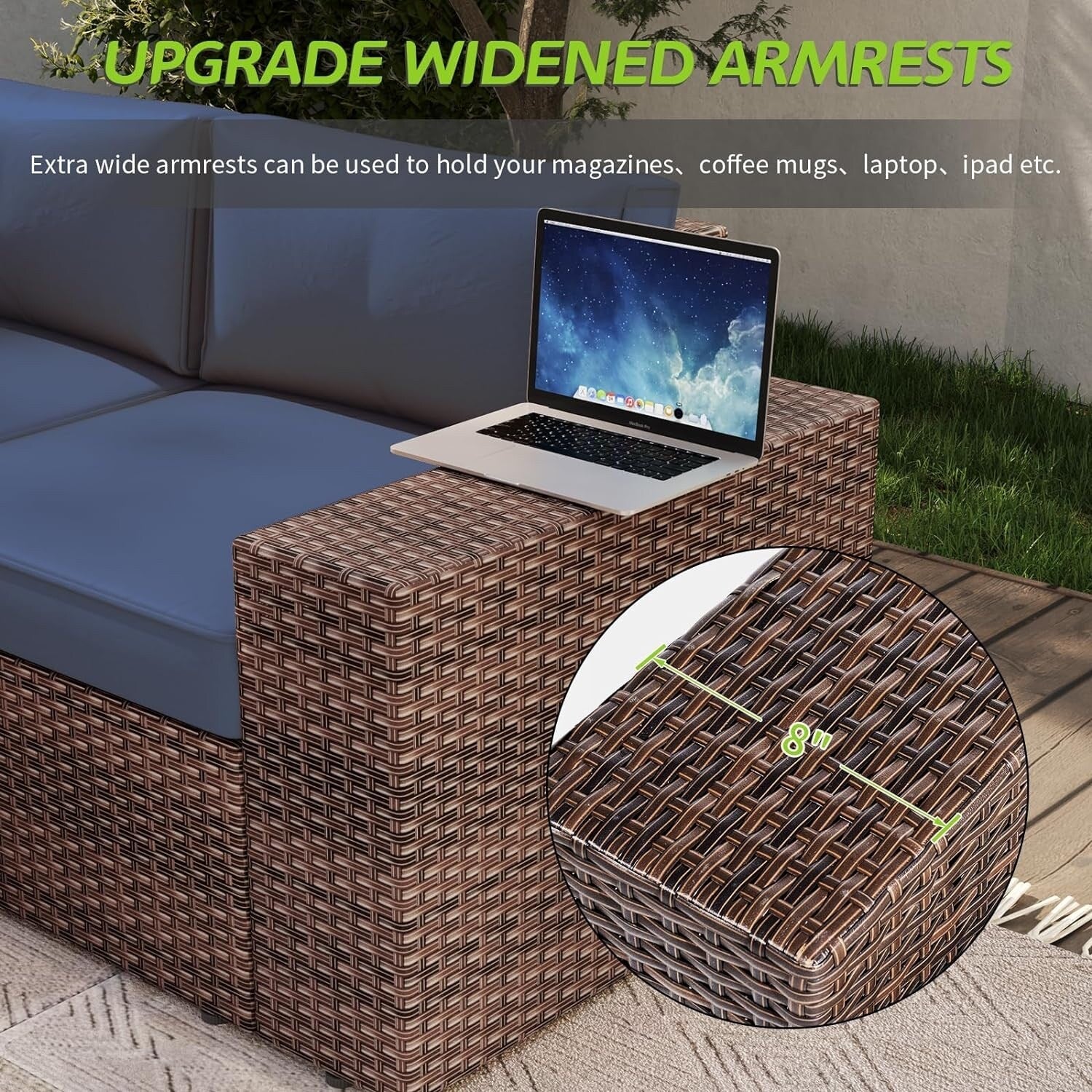 10-Piece Wicker Sectional Sofa Set