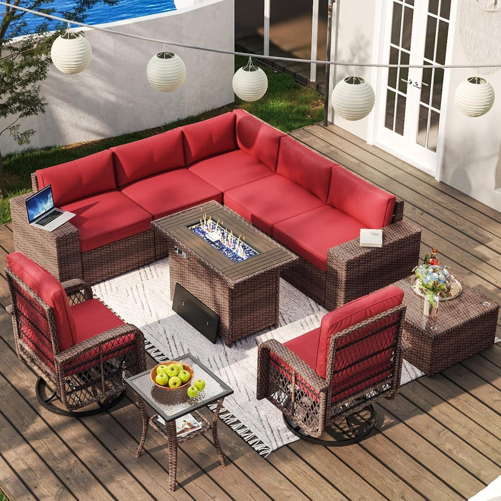 10-Piece Wicker Sectional Sofa Set