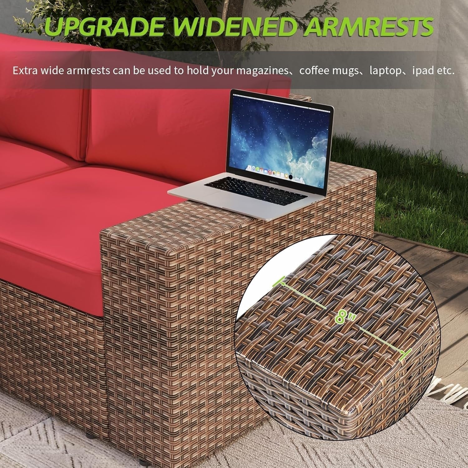 10-Piece Wicker Sectional Sofa Set
