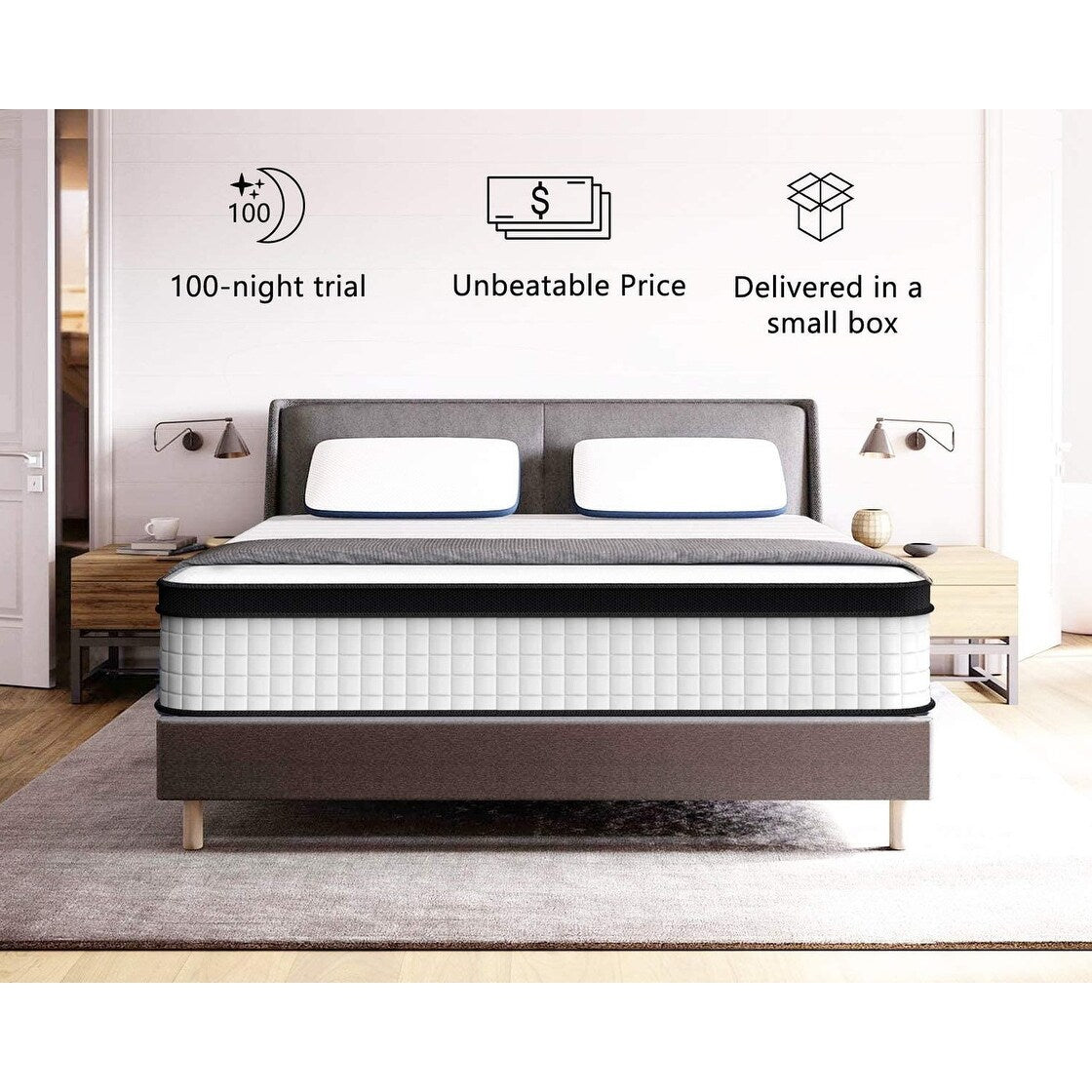 10 in. Medium Gel Memory Foam Hybrid Pocket Spring Pillow Top Twin Mattress