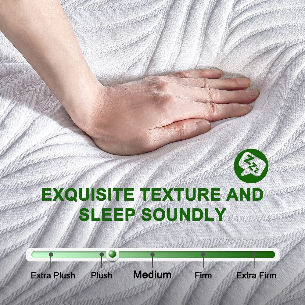 10 in. White Memory Foam Mattress Bed in a Box