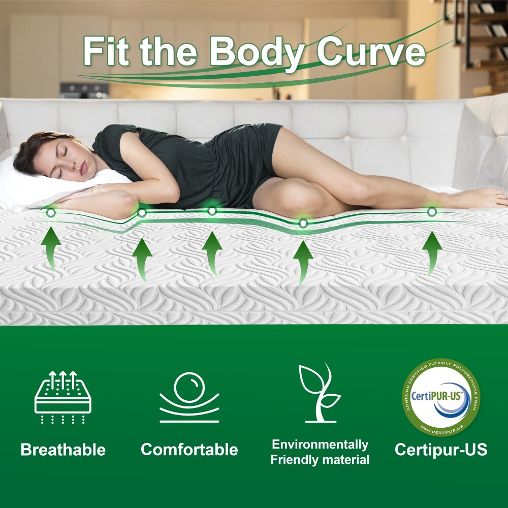 10 in. White Memory Foam Mattress Bed in a Box