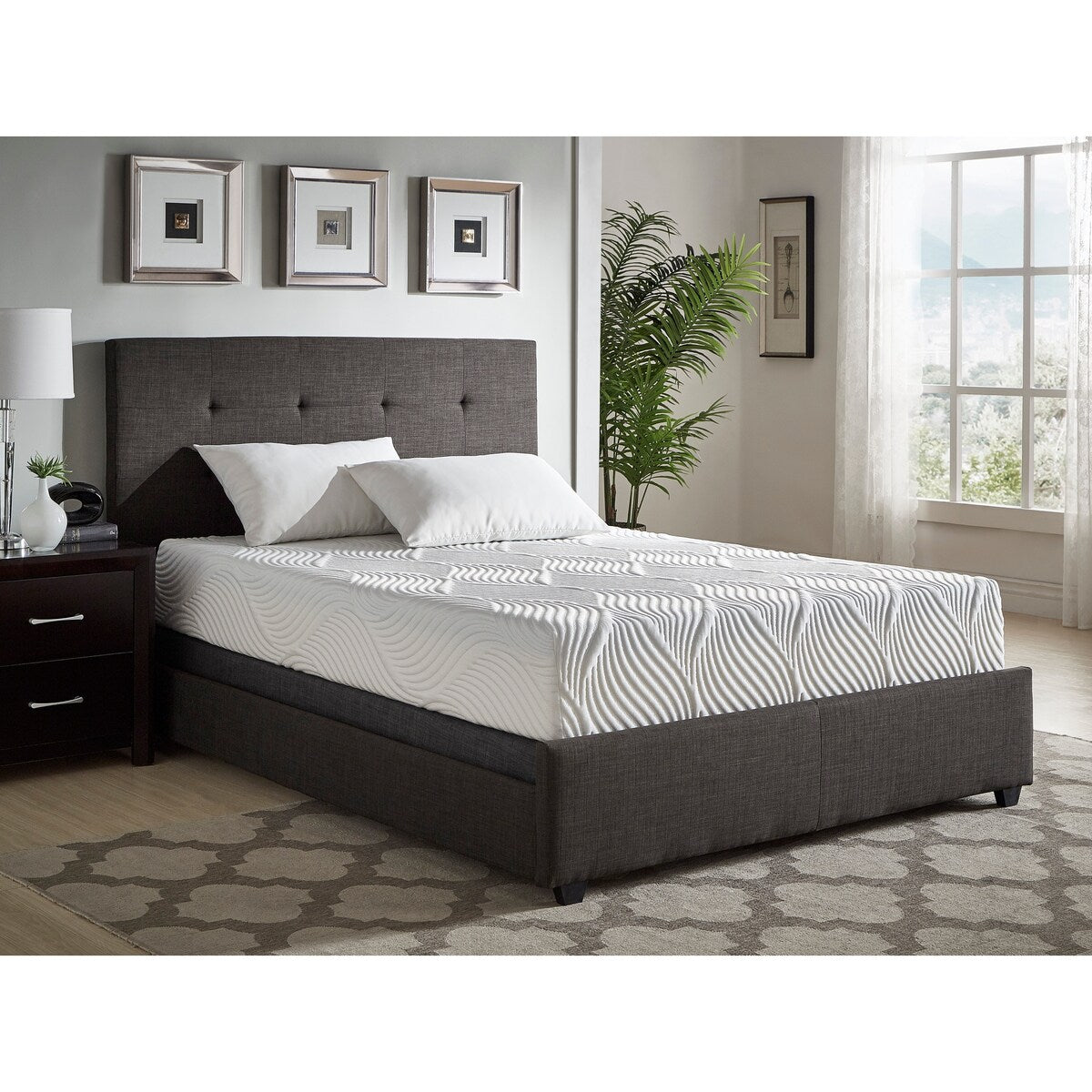10-inch California King Size Bed Mattress Gel-Infused Memory Foam Mattress, Firm, White, Mattress in a Box