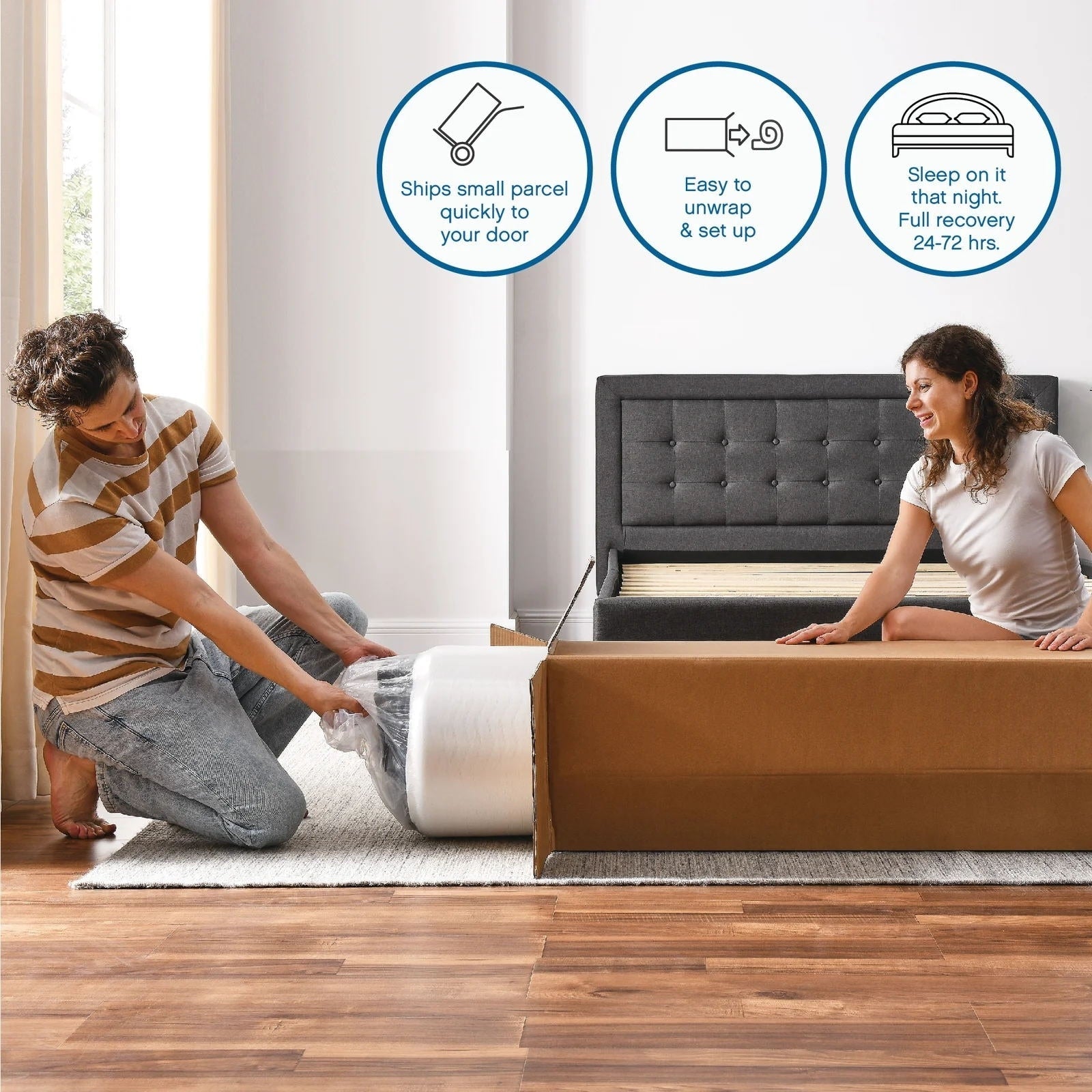 12 inch Foam and Spring Hybrid Mattress, Medium Firm Feel Durable Support Mattress Bed in a Box