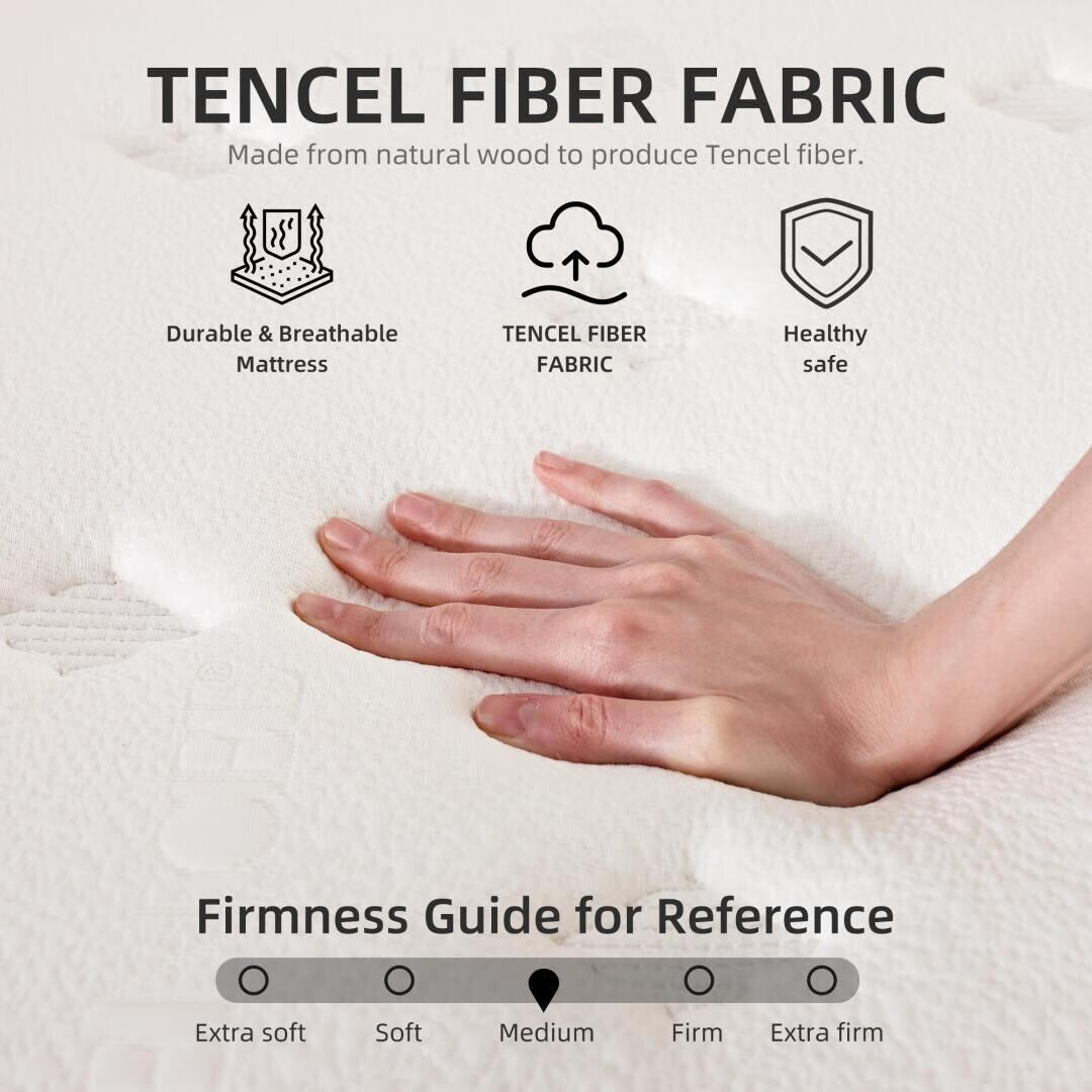 10 inch Medium Euro Top Gel Memory Foam Independent Bagged Spring Mattress in a Box
