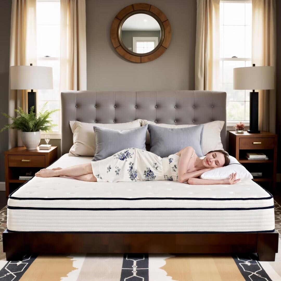 10 inch Medium Euro Top Gel Memory Foam Independent Bagged Spring Mattress in a Box