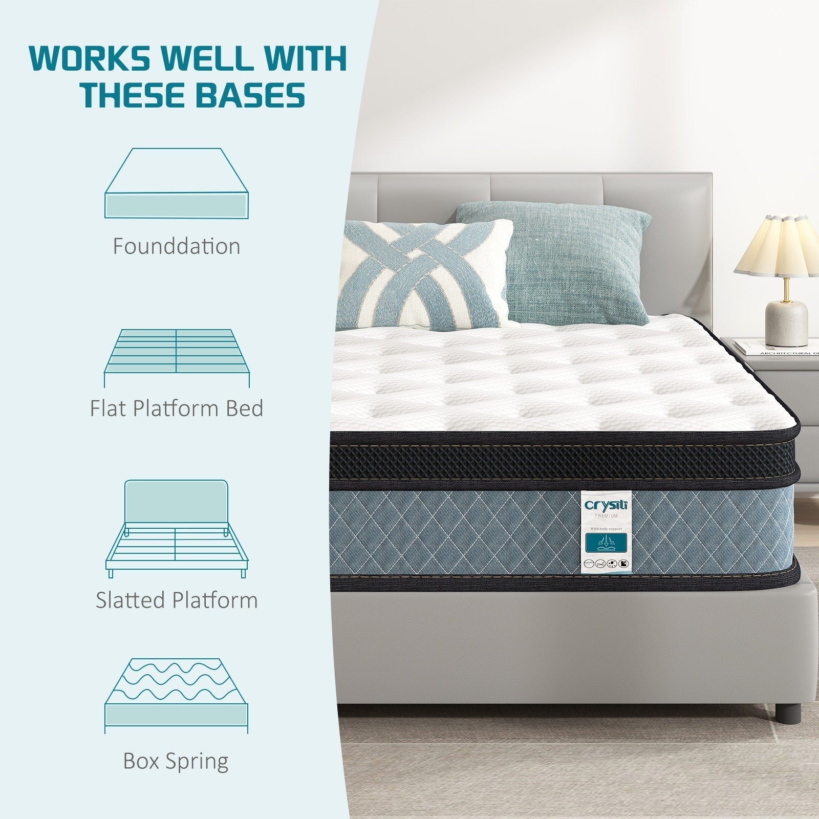 10-inch Memory Foam Mattress and Pocket Spring - White