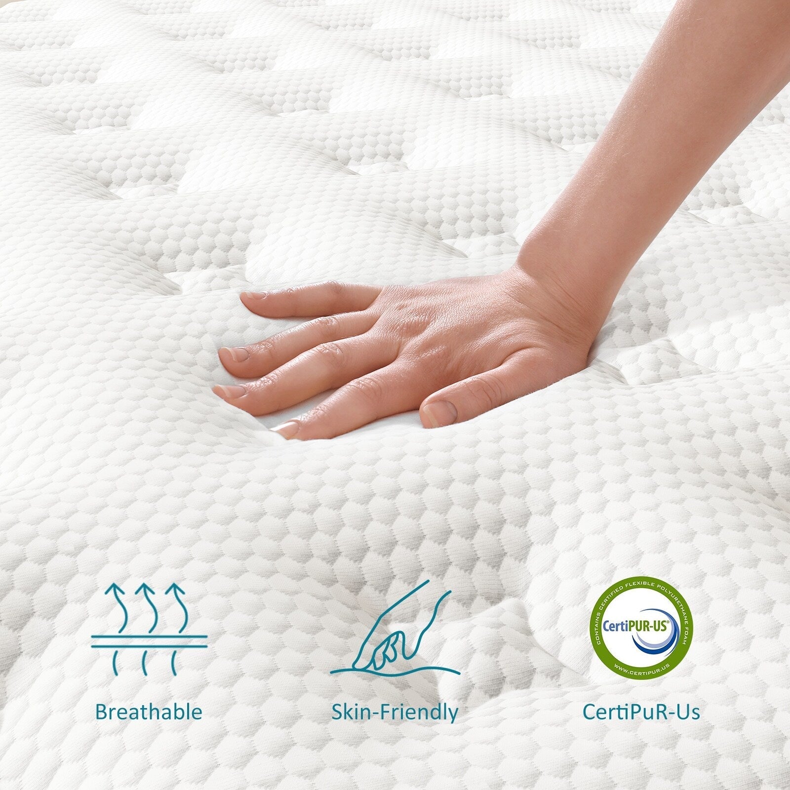 10-inch Memory Foam Mattress and Pocket Spring - White