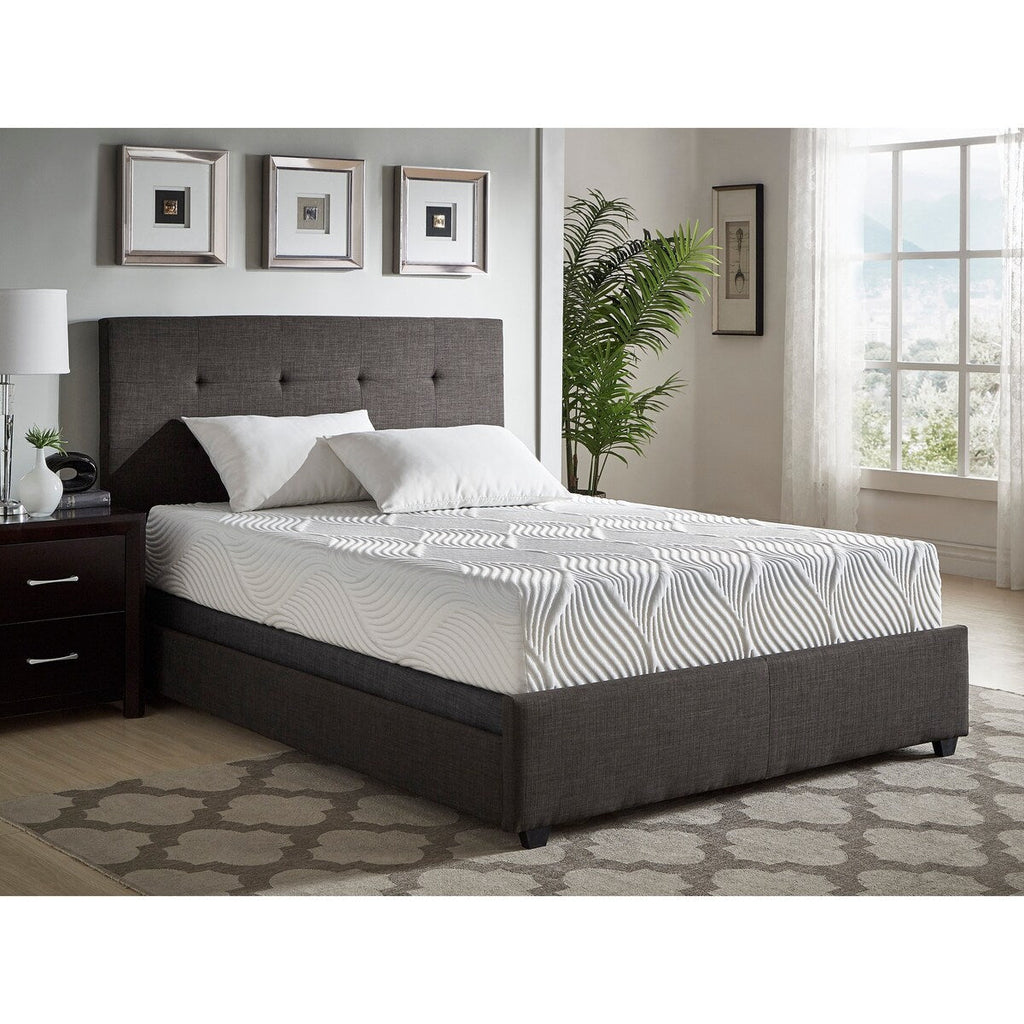 10-inch Queen Size Bed Mattress Gel-Infused Memory Foam Mattress, Firm, White, Mattress in a Box