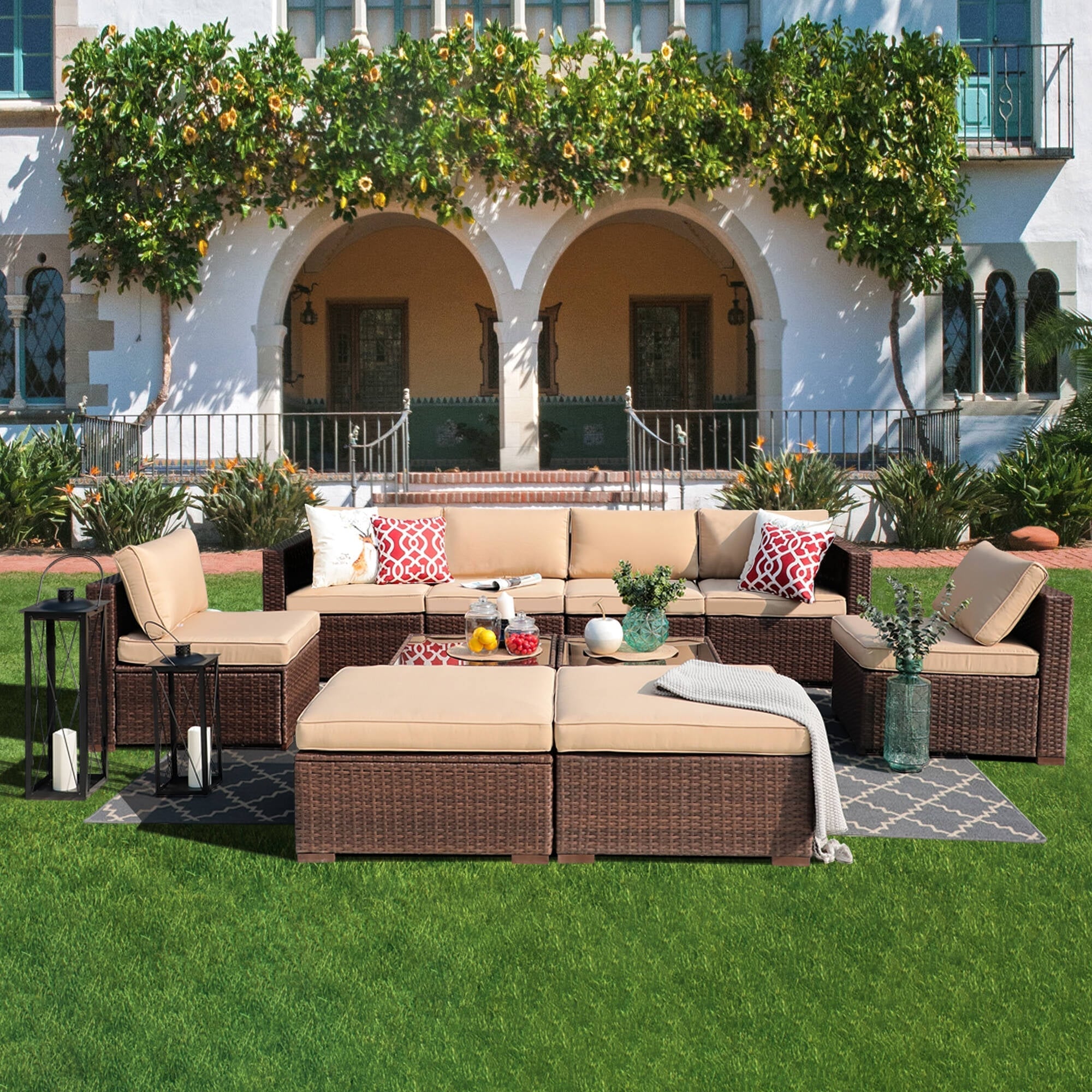 10-piece Wicker Sectional Sofa Set