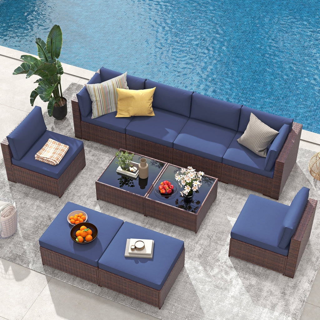 10-piece Wicker Sectional Sofa Set