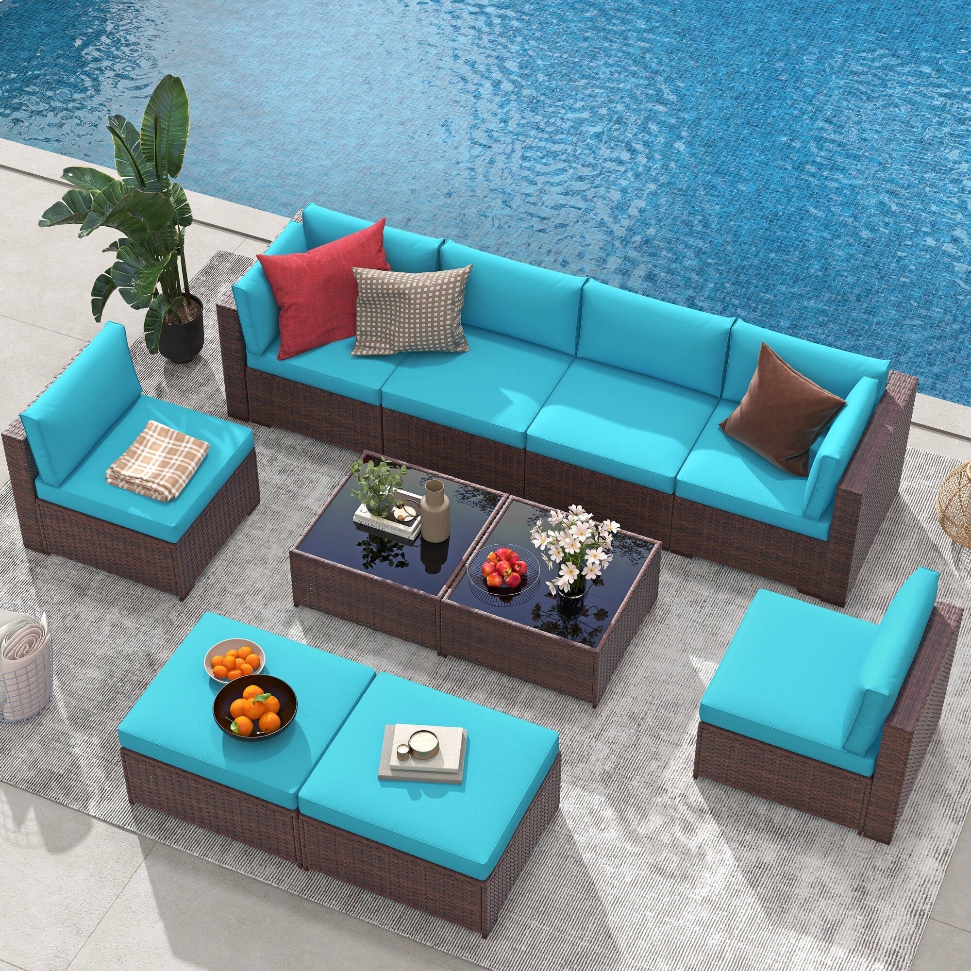 10-piece Wicker Sectional Sofa Set