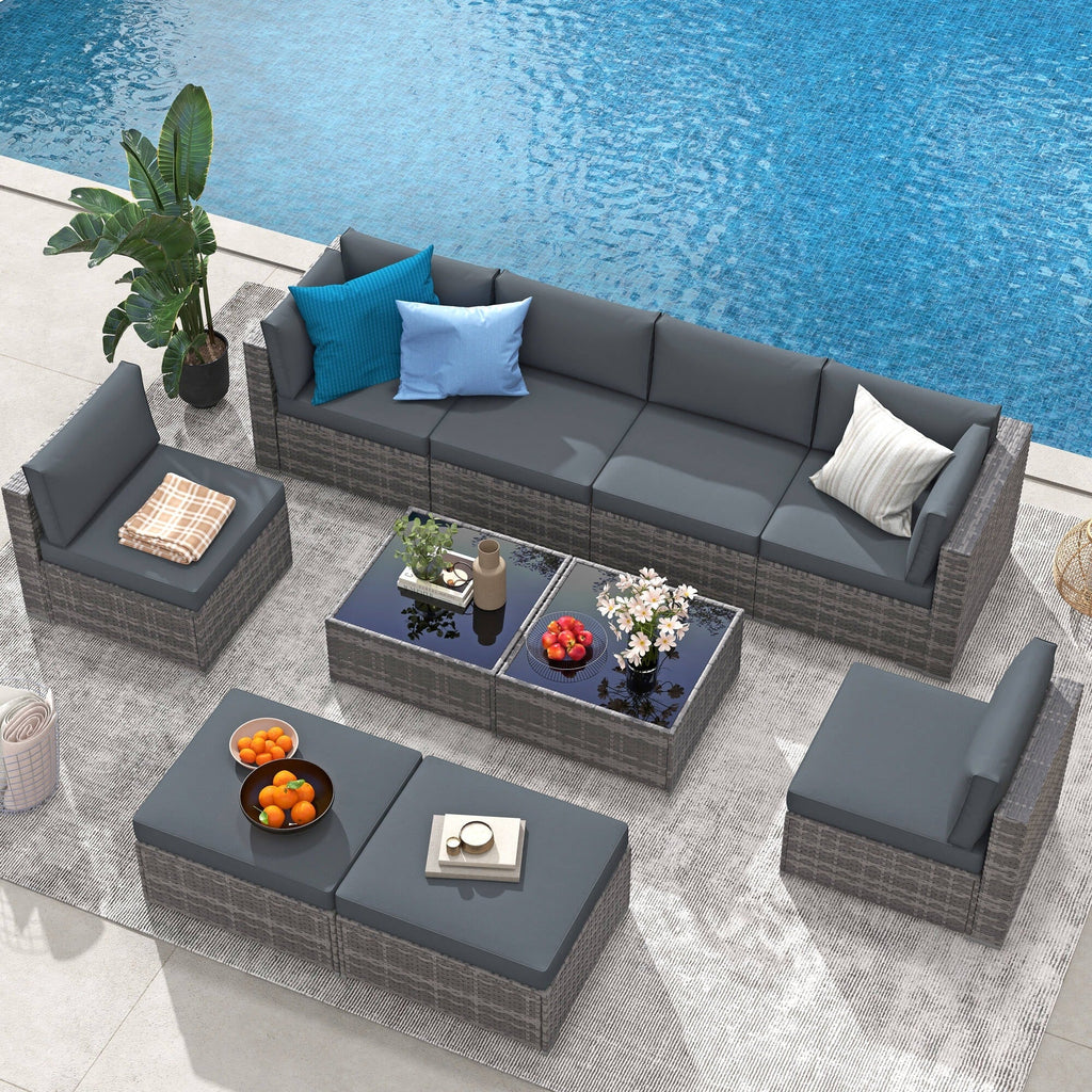 10-piece Wicker Sectional Sofa Set
