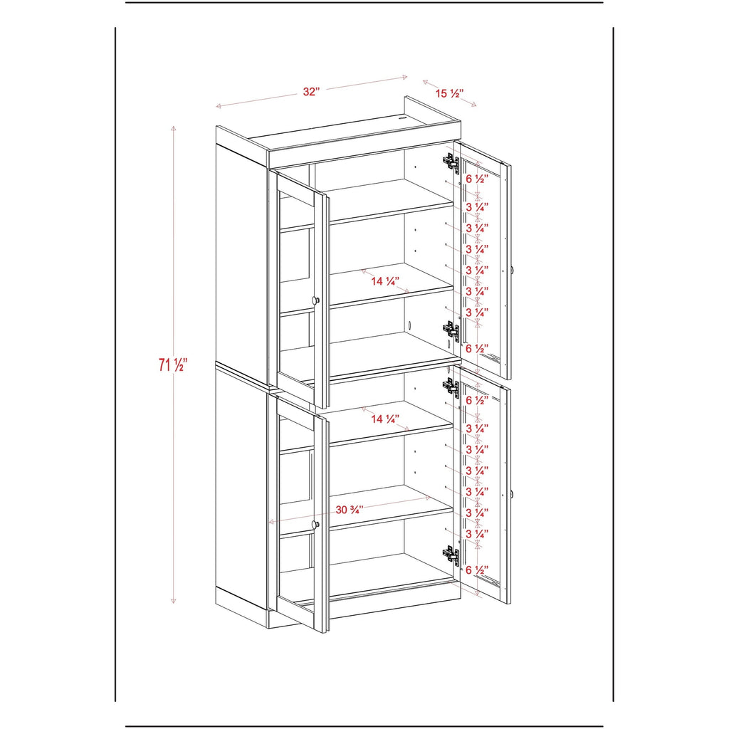 100% Solid Wood 6-Shelf Bookcase with Optional Doors by Palace Imports