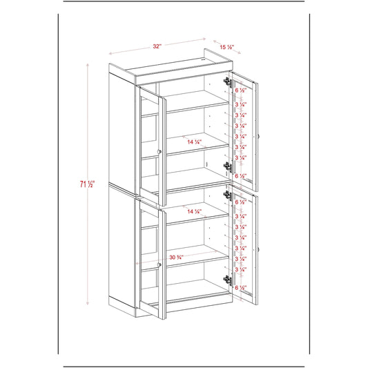 100% Solid Wood 6-Shelf Bookcase with Optional Doors by Palace Imports
