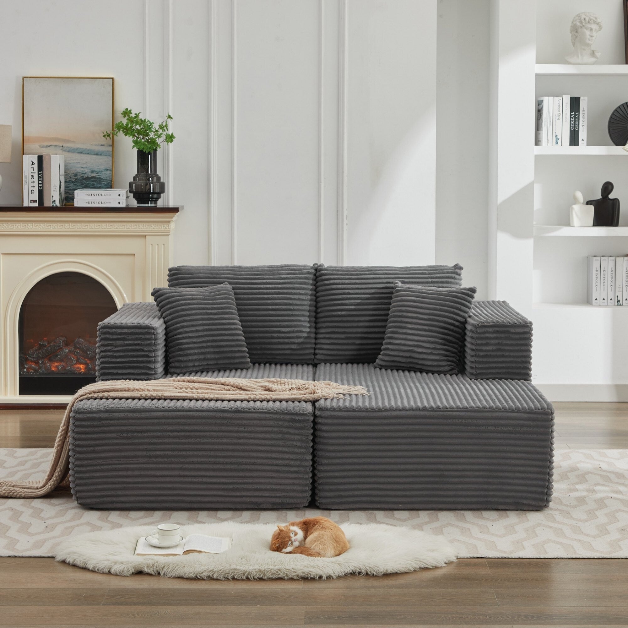 106 Cloud Sectional Couch Double Chaise Lounges,Deep Seat Modern Modular Sofa For Living Room,No Assembly Required