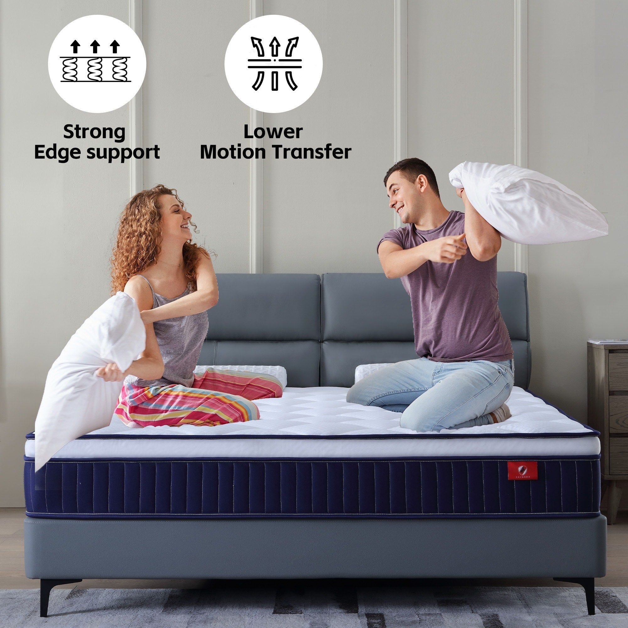 10/12 Plush Memory Foam Pocket Spring Hybrid Mattress In A Box With Certipur-US Certified Memory Foam