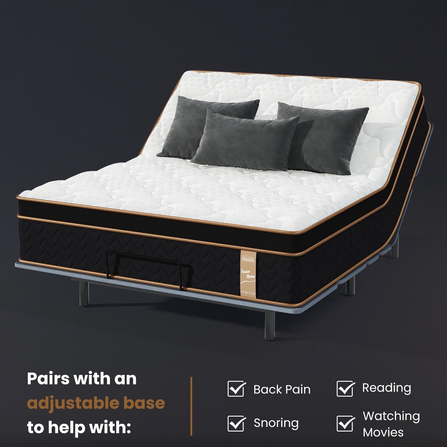 10 Full Plush Hybrid Mattresses with Independently Encased Coils & Gel Memory Foam, Fiberglass-Free