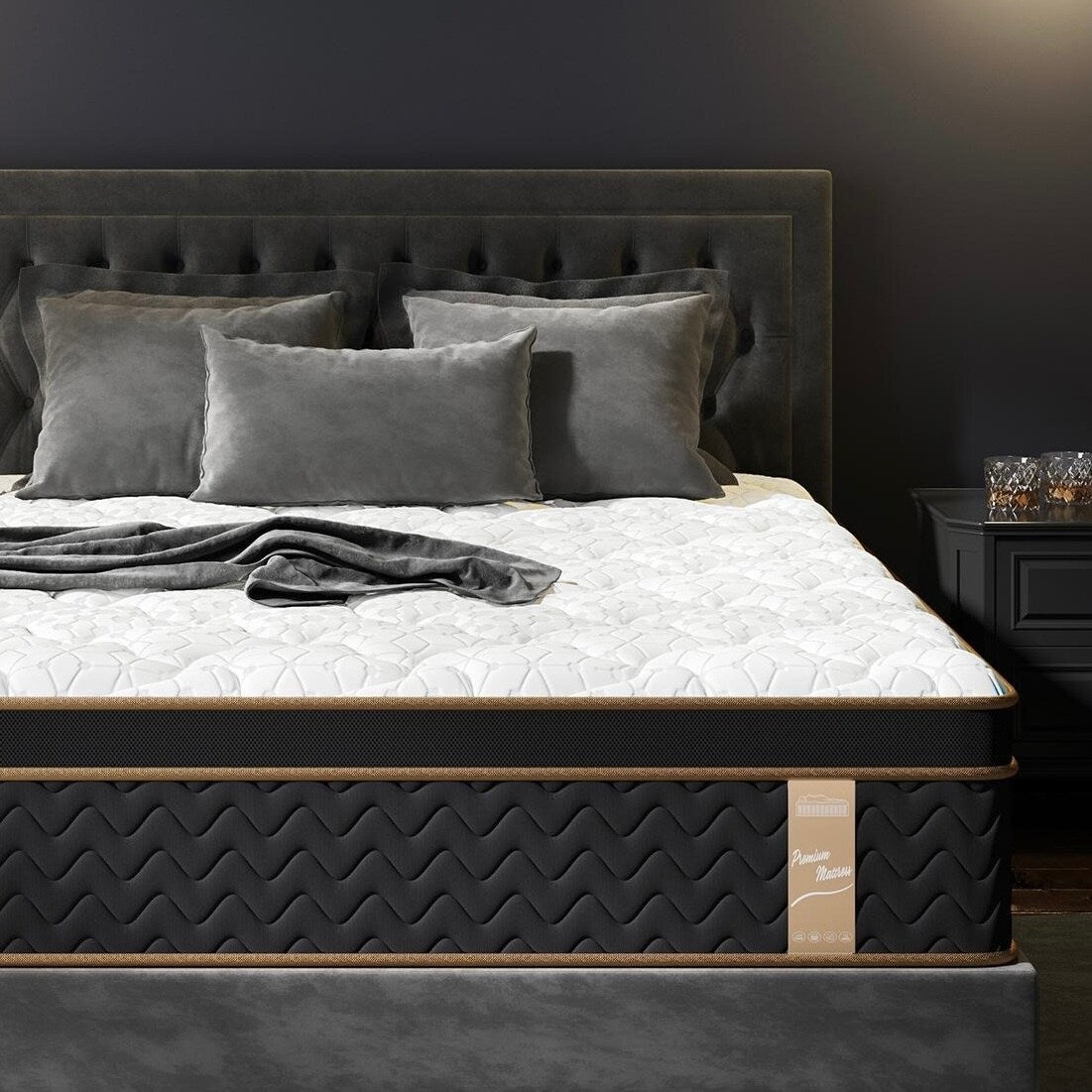 10 Full Plush Mattresses with Encased Coils & Gel Memory Foam,Fiberglass-Free,Motion Isolation-Edge Support,Mattress in a Box