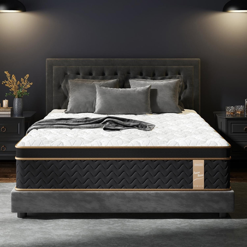 10 Full Plush Mattresses with Encased Coils & Gel Memory Foam,Fiberglass-Free,Motion Isolation-Edge Support,Mattress in a Box