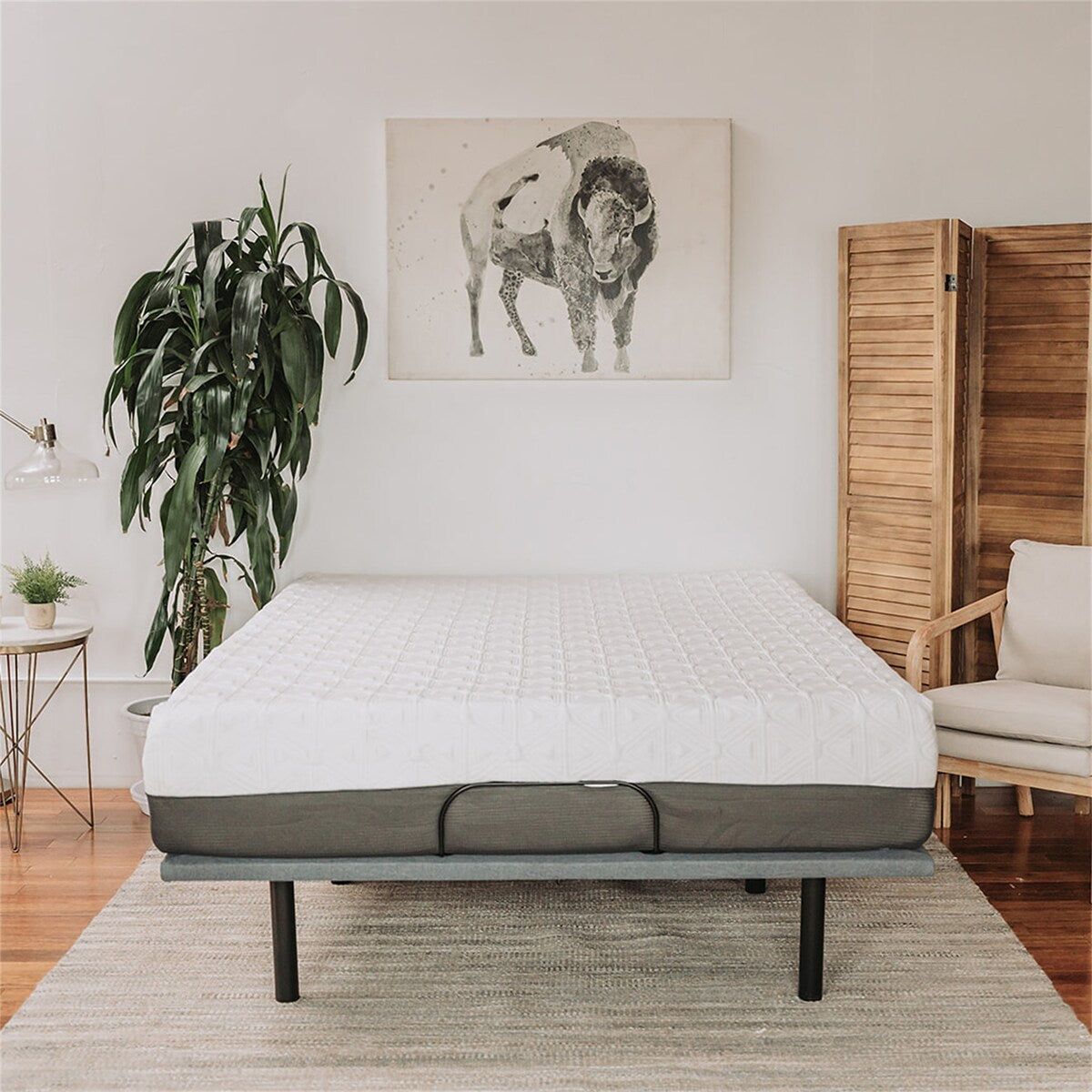 10 Gel Memory Foam Mattress California King Size in White Dark Gray