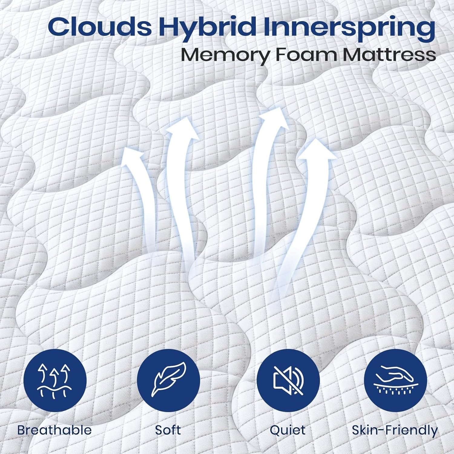 10 King Mattress,Memory Foam Hybrid Mattress with Space Cotton for Tight Sleep,Cooling Mattress with Stronger Support