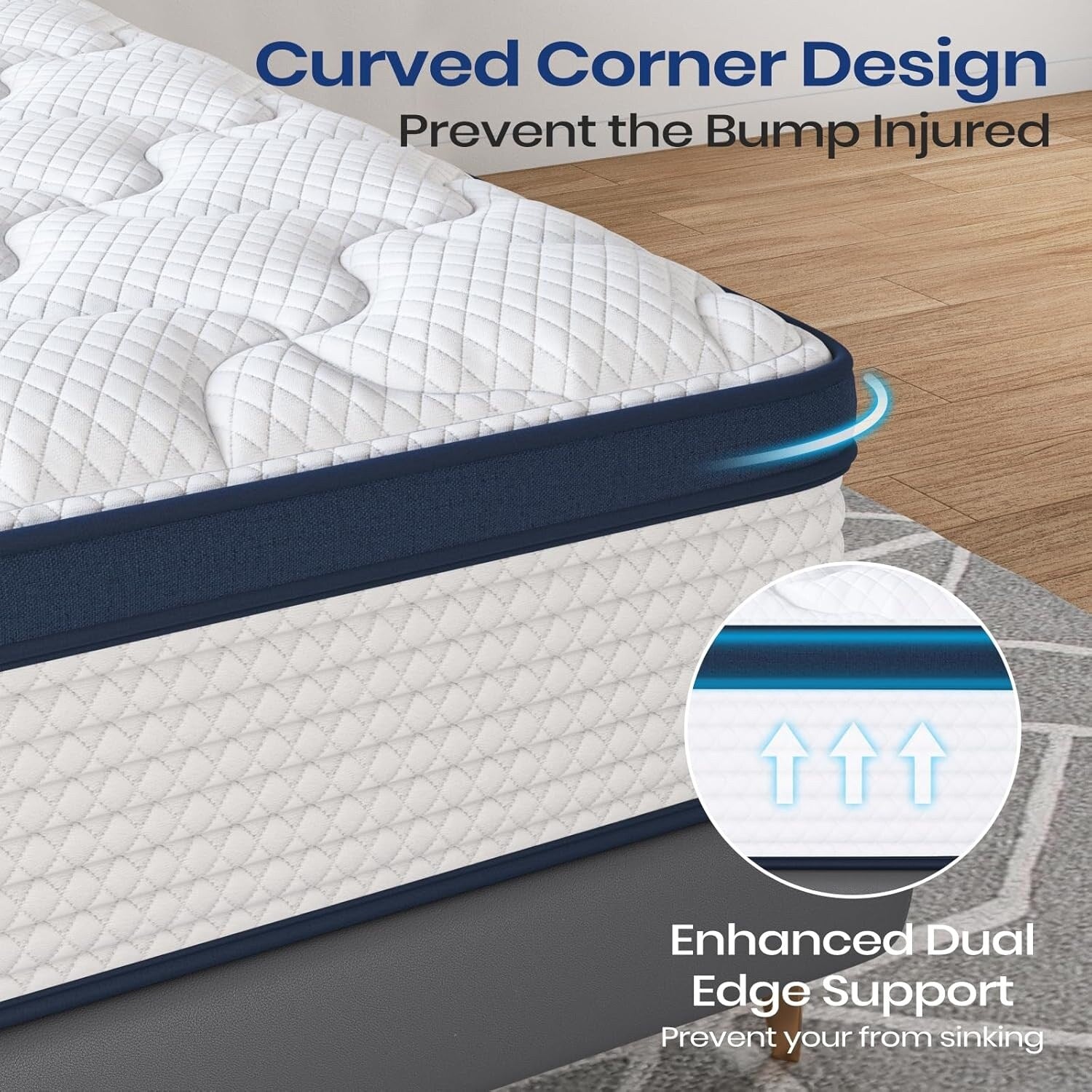 10 King Mattress,Memory Foam Hybrid Mattress with Space Cotton for Tight Sleep,Cooling Mattress with Stronger Support