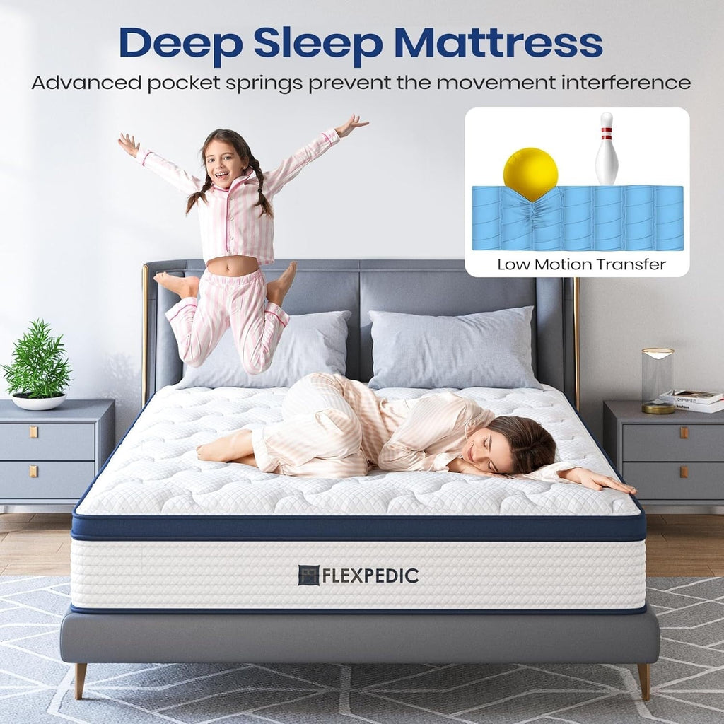 10 King Mattress,Memory Foam Hybrid Mattress with Space Cotton for Tight Sleep,Cooling Mattress with Stronger Support