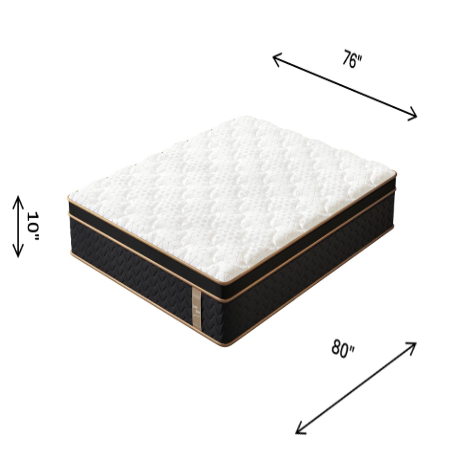 10 King Plush Hybrid Mattresses with Independently Encased Coils & Gel Memory Foam, Fiberglass-Free