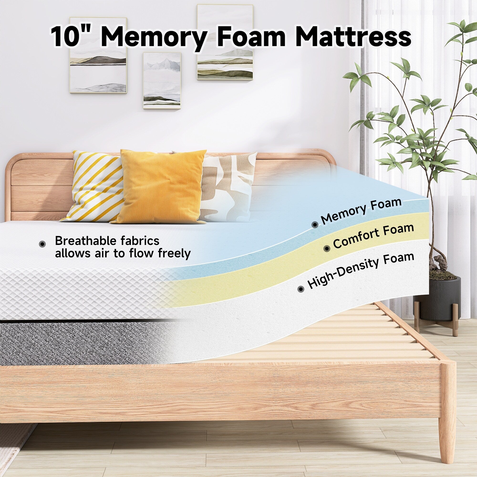 10 Medium Memory Foam Mattress in a Box