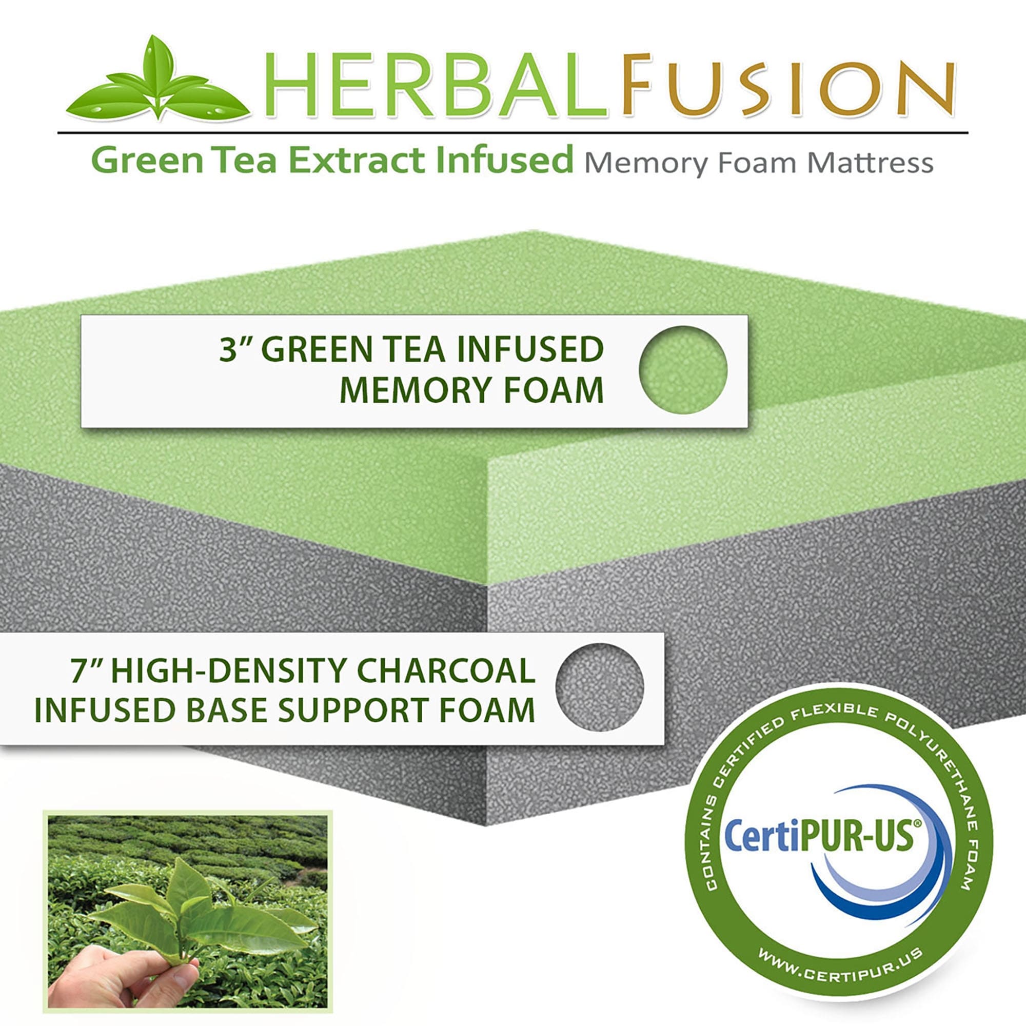 10 Memory Foam Mattress with Green Tea Extract