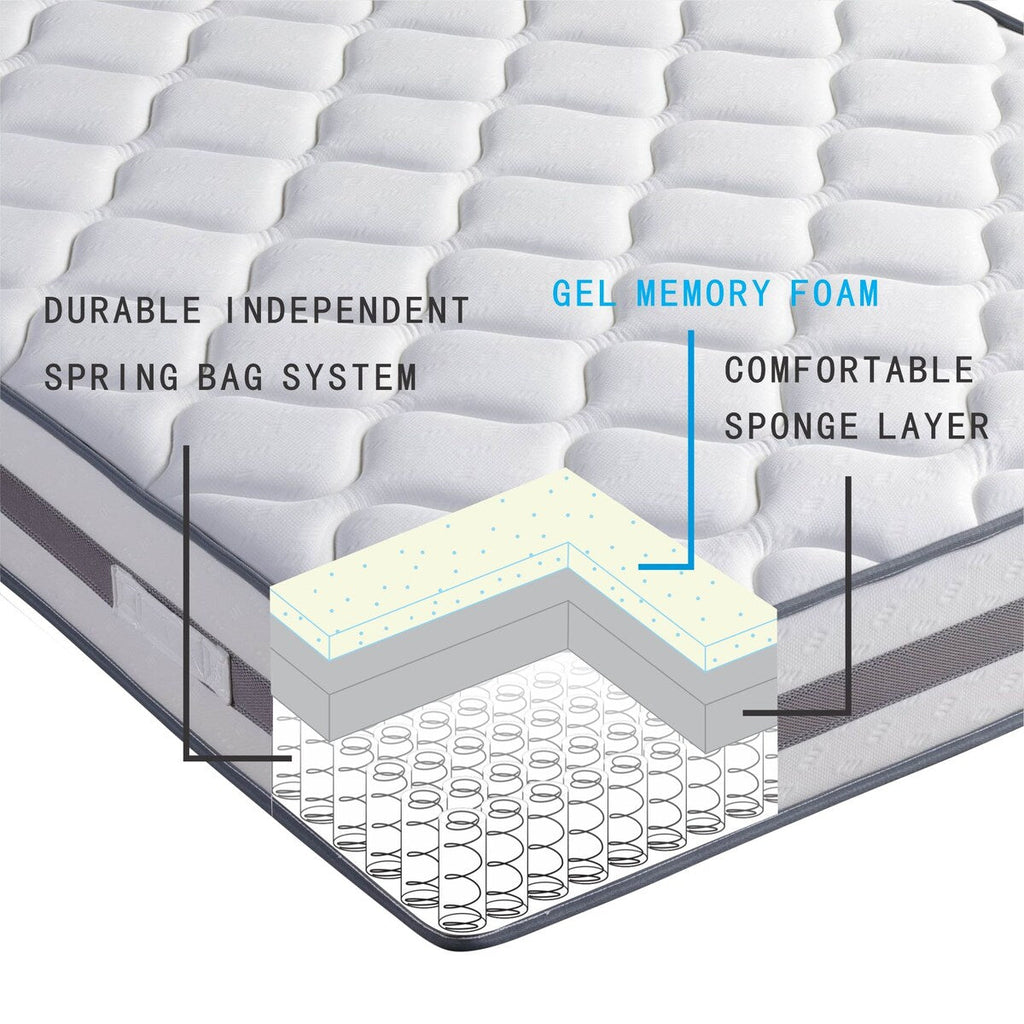 10 Tight Top Gel Memory Foam Innerspring Mattress With Pocket Spring