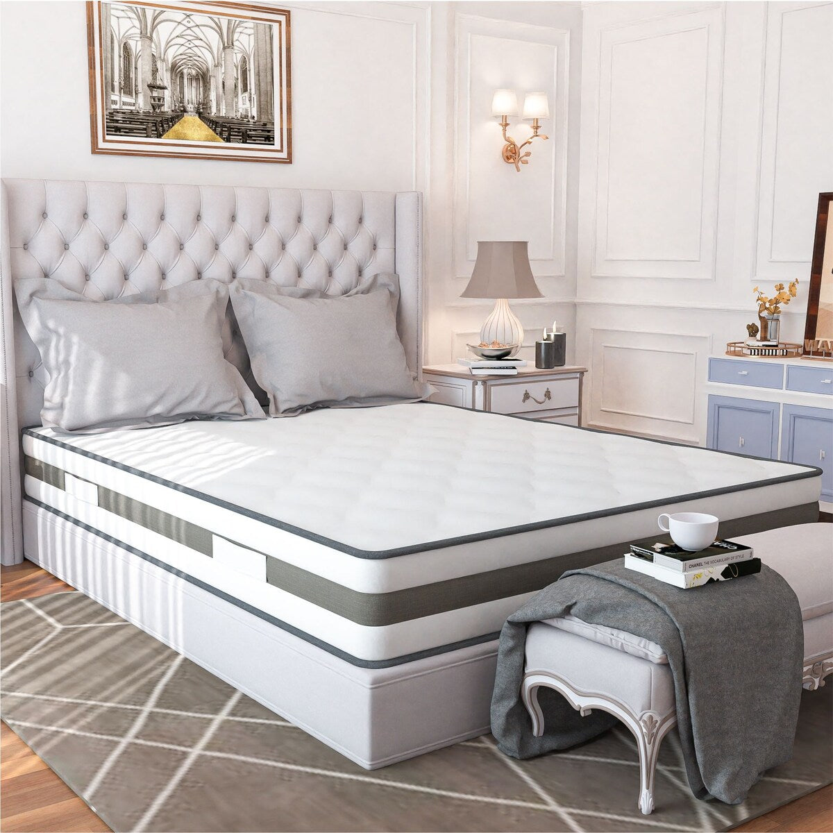 10 Tight Top Gel Memory Foam Innerspring Mattress With Pocket Spring