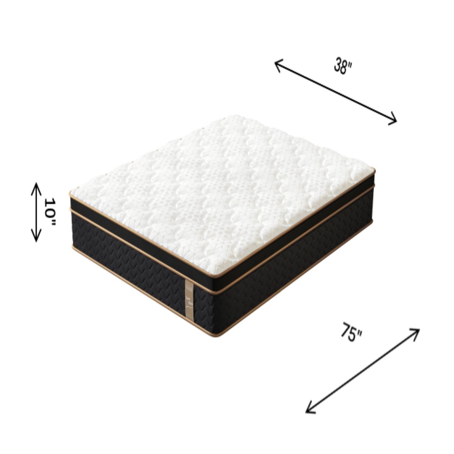 10 Twin Plush Hybrid Mattresses with Independently Encased Coils & Gel Memory Foam,Fiberglass-Free