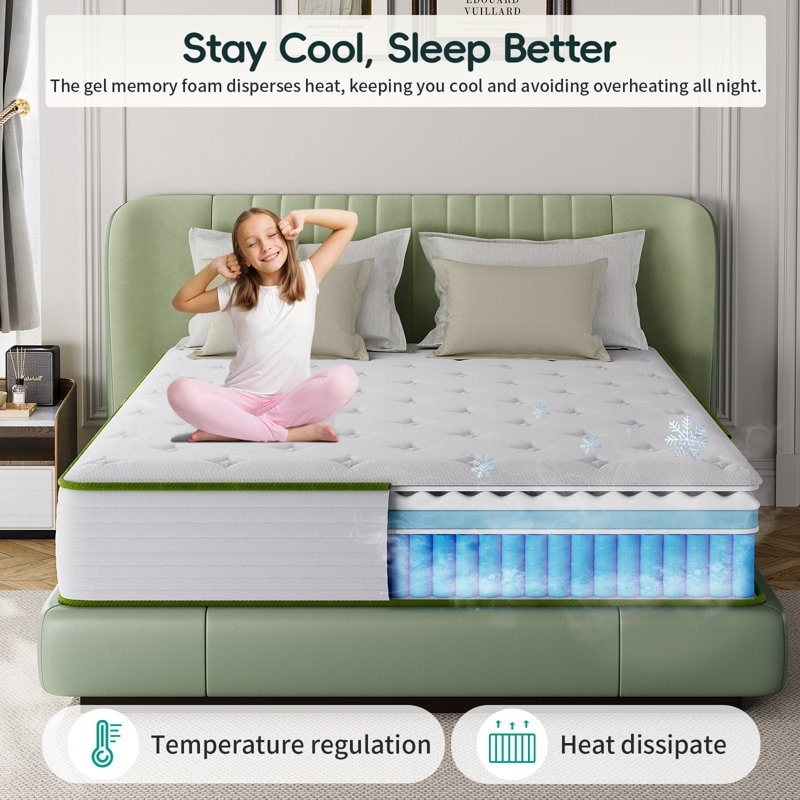 10'' Plush Comfort Level Cooling Memory Foam Hybrid Mattresses in a box