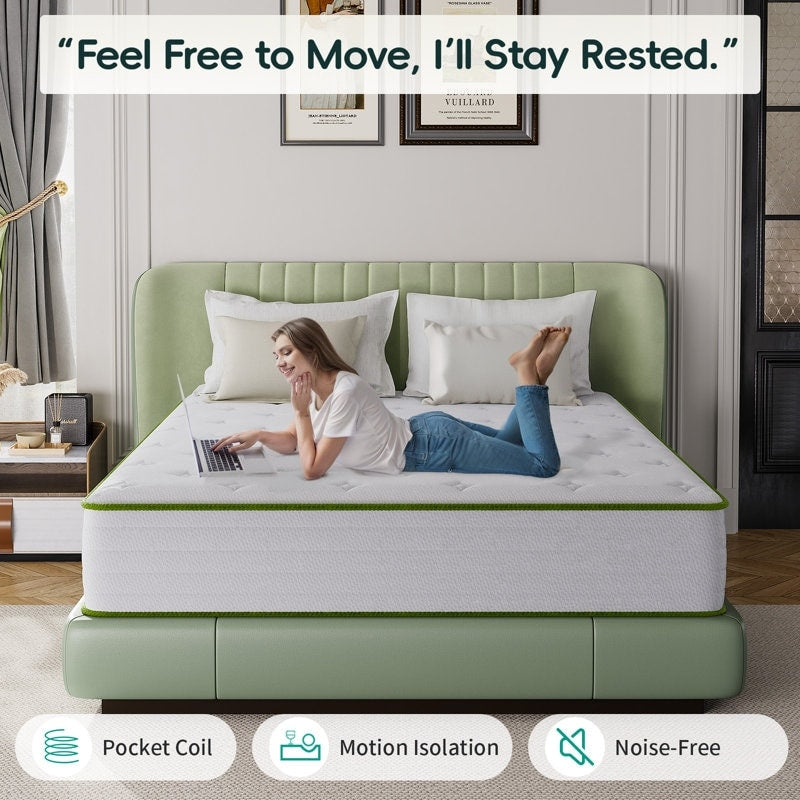 10'' Plush Comfort Level Cooling Memory Foam Hybrid Mattresses in a box