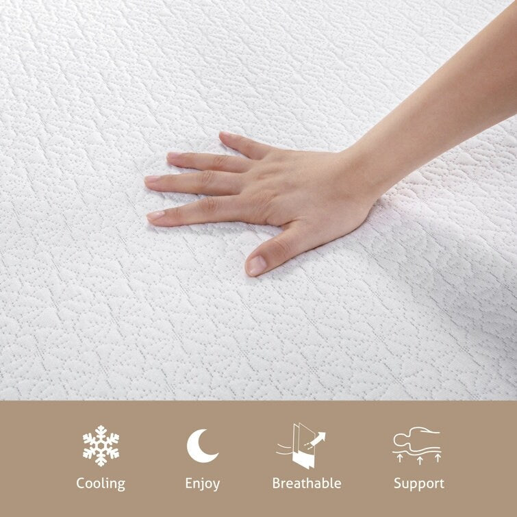 10'' Medium Gel Memory Foam Mattress Infused with Green Tea