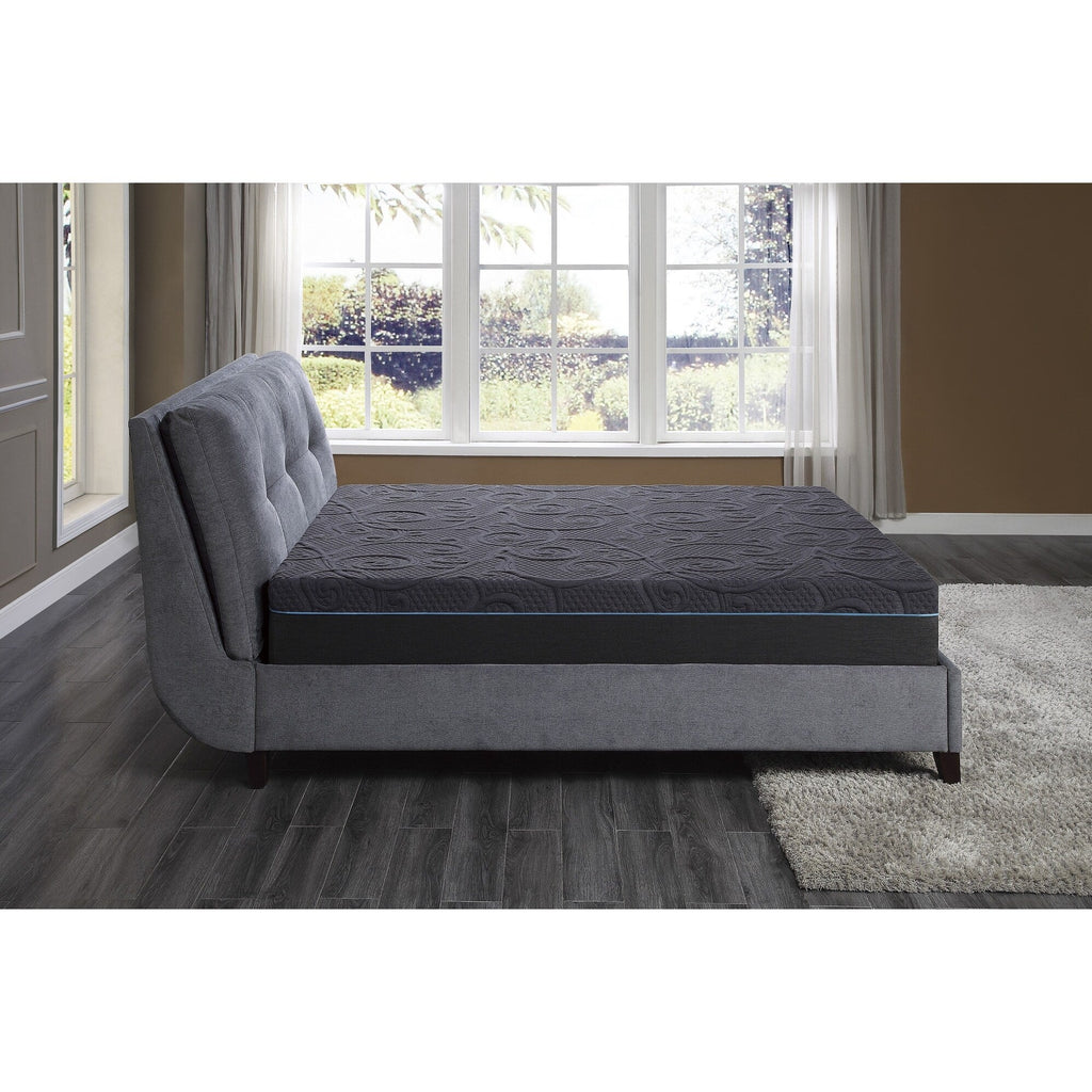 11-inch Eastern King Bed Mattress Gel-Infused Memory Foam Hybrid Mattress, Dark Gray, Mattress in a Box