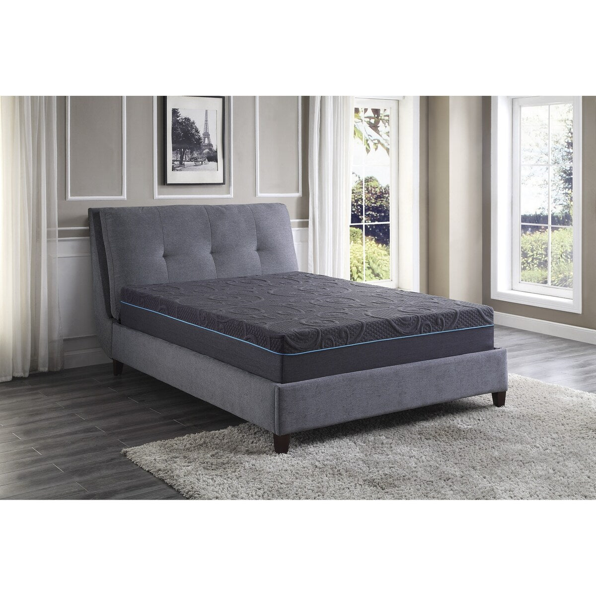 11-inch Full Size Bed Mattress Gel-Infused Memory Foam Hybrid Mattress, Dark Gray, Mattress in a Box