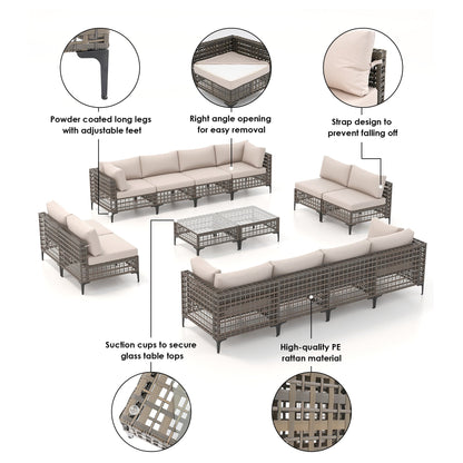 Outdoor Patip Sectional Seating Group with Cushions