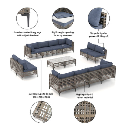 Outdoor Patip Sectional Seating Group with Cushions