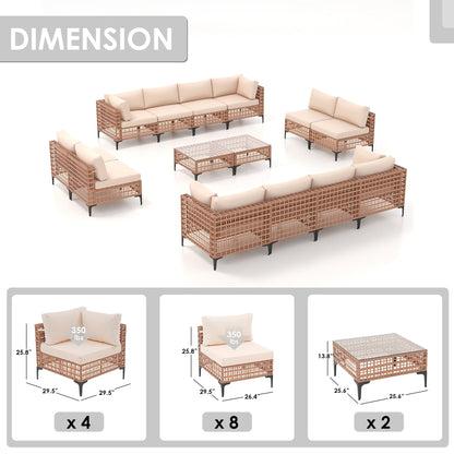 Outdoor Patip Sectional Seating Group with Cushions
