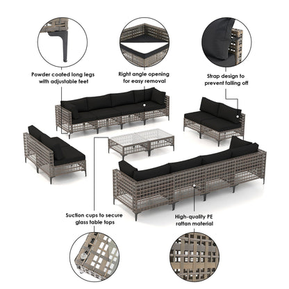 Outdoor Patip Sectional Seating Group with Cushions