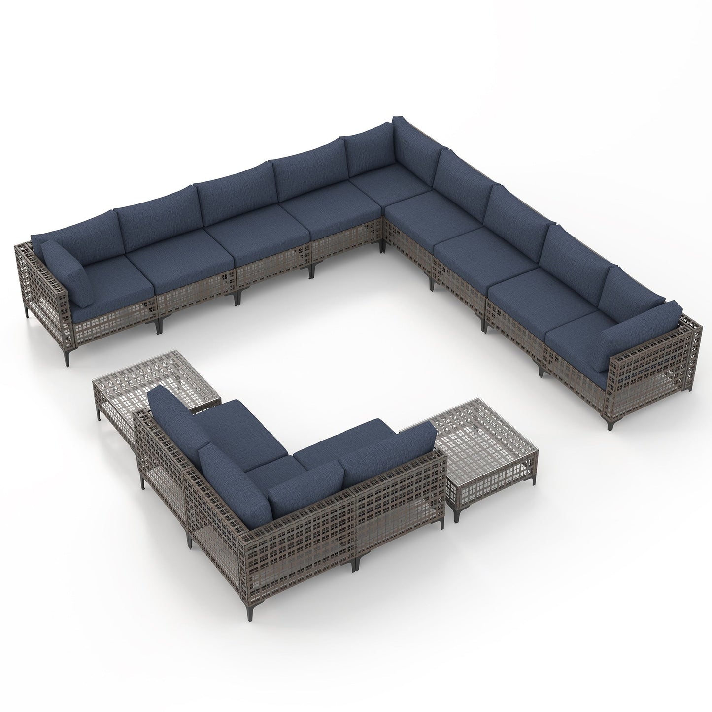 Outdoor Patip Sectional Seating Group with Cushions