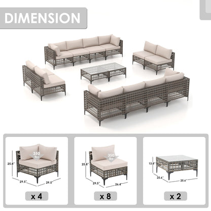 Outdoor Patip Sectional Seating Group with Cushions