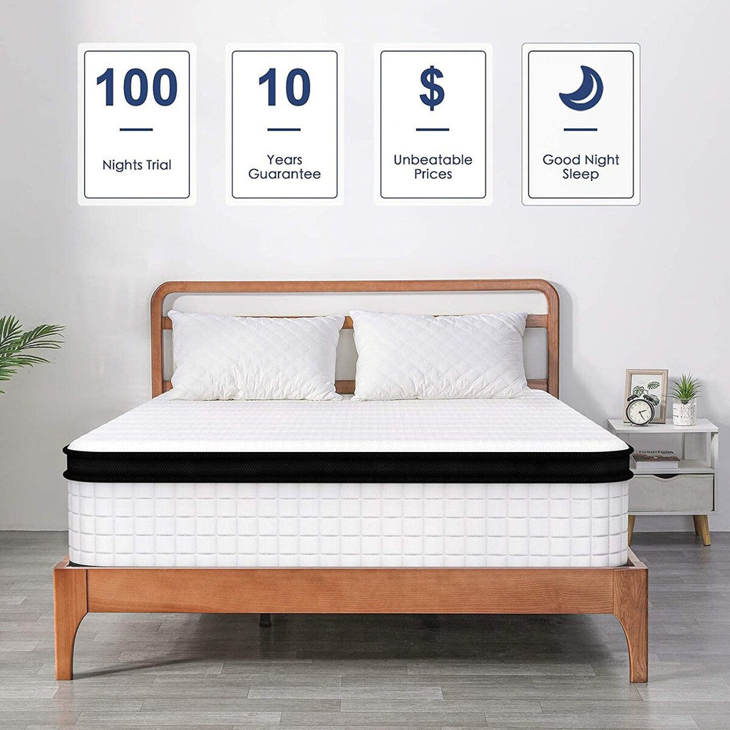 12 in. Medium Gel Memory Foam Hybrid Pocket Spring Pillow Top Full XL Mattress