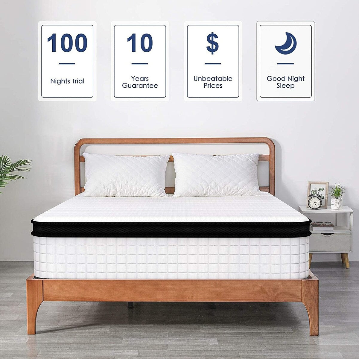 12 in. Medium Gel Memory Foam Hybrid Pocket Spring Pillow Top Full XL Mattress