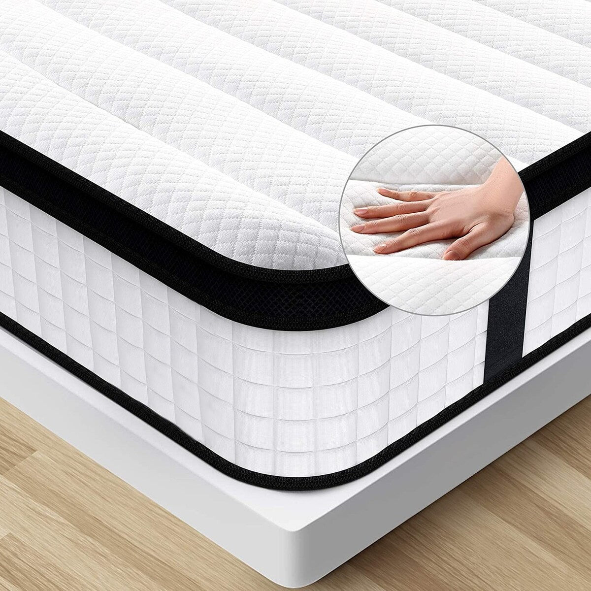 12 in. Medium Gel Memory Foam Hybrid Pocket Spring Pillow Top Full XL Mattress