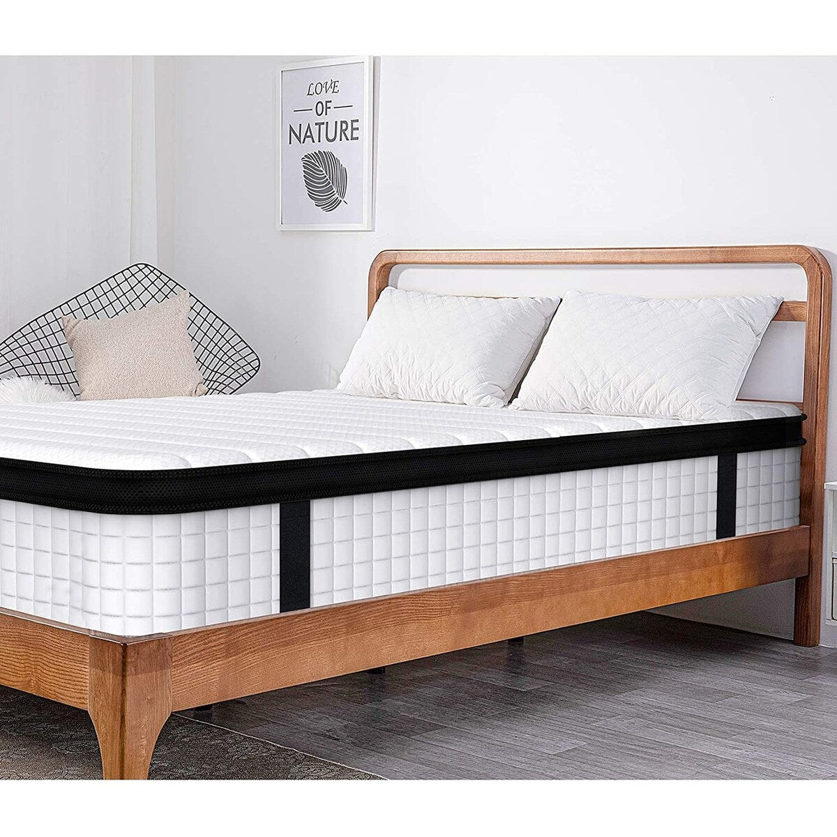 12 in. Medium Gel Memory Foam Hybrid Pocket Spring Pillow Top Full XL Mattress